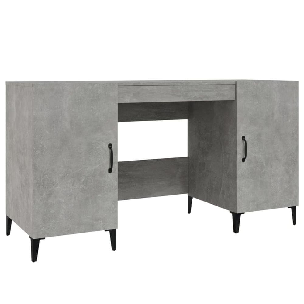 Vidaxl Stôl betónovo sivý 140x50x75 cm spracované drevo